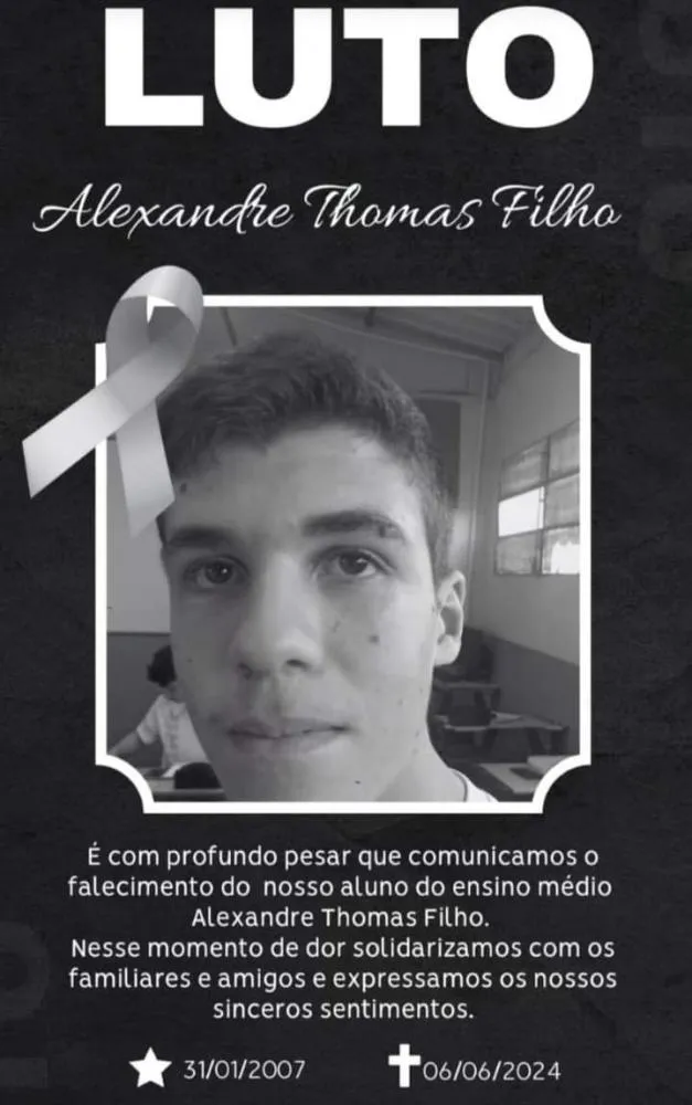 Aluno morre durante aula, em Tubarão