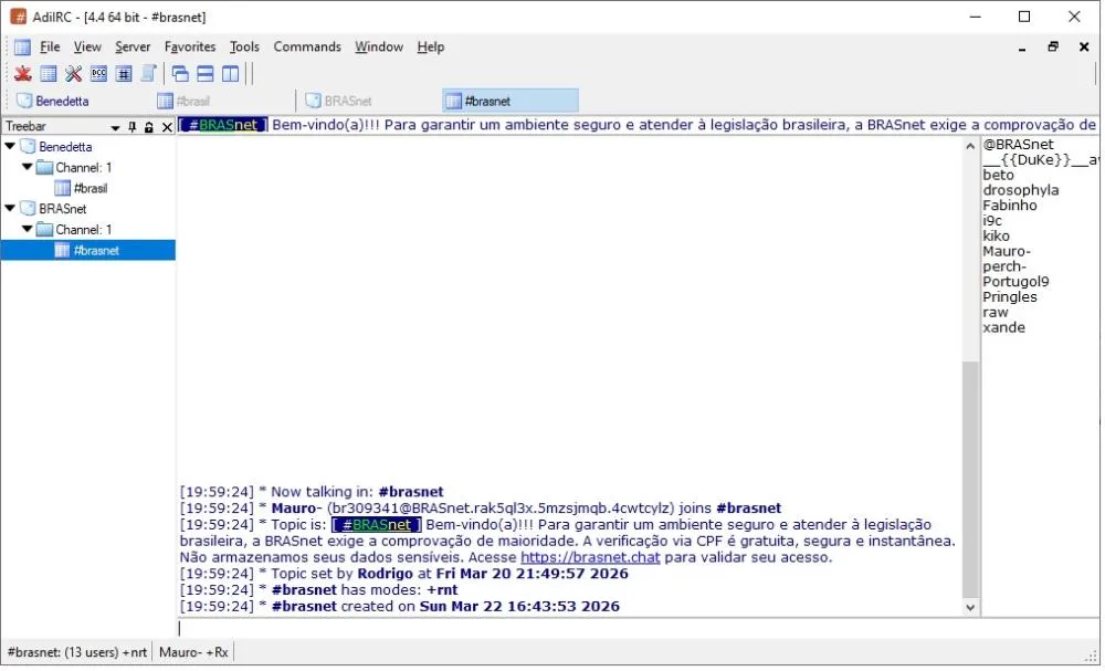 Rede Brasnet é a primeira rede de Bate-Papo do Brasil a adotar verificação de idade no IRC